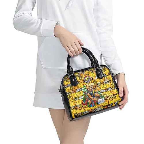 Richmond Tigers Football Merry Christmas Shoulder Handbag Indigenous Australian Art
