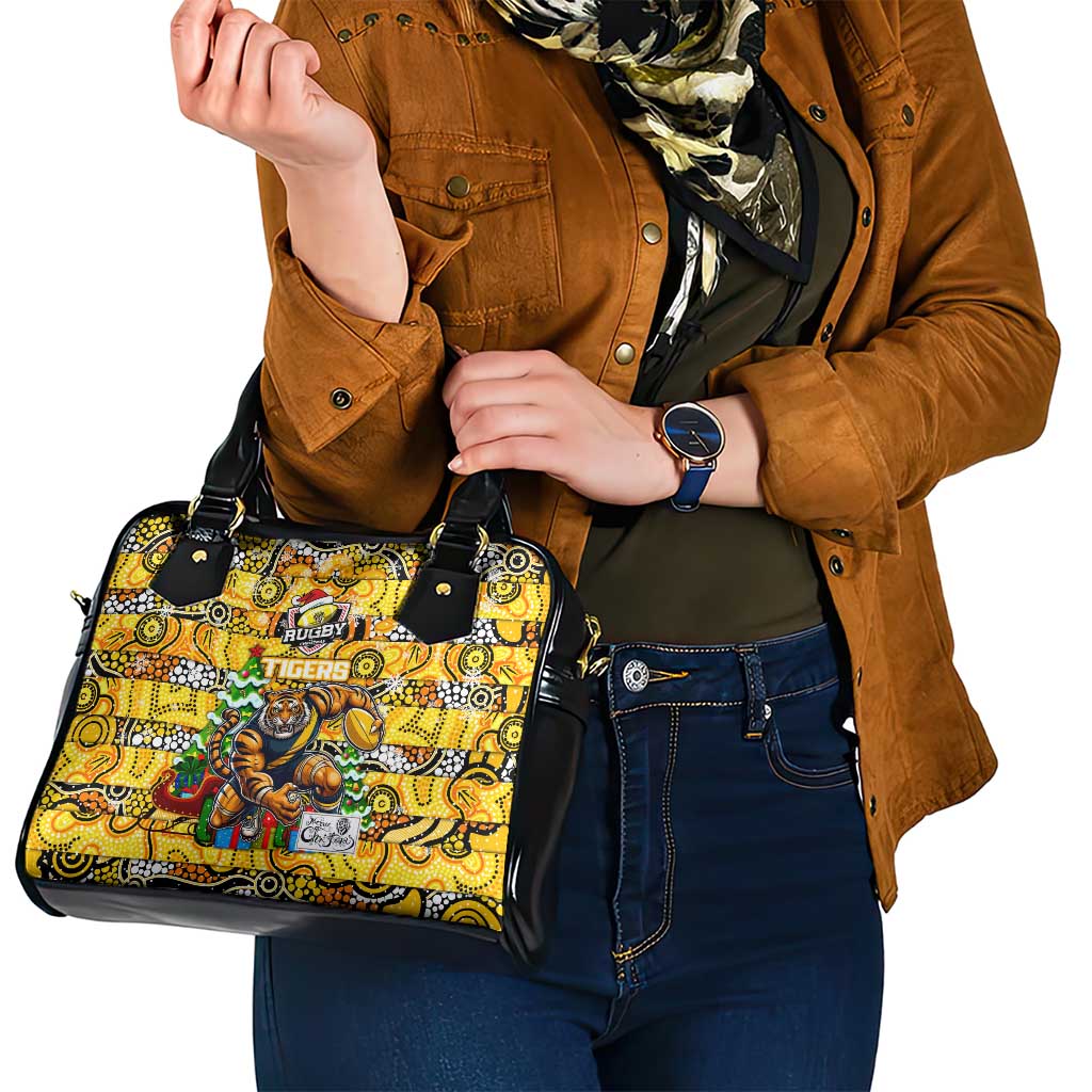Richmond Tigers Football Merry Christmas Shoulder Handbag Indigenous Australian Art