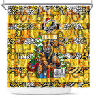 Richmond Tigers Football Merry Christmas Shower Curtain Indigenous Australian Art