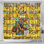 Richmond Tigers Football Merry Christmas Shower Curtain Indigenous Australian Art