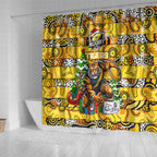 Richmond Tigers Football Merry Christmas Shower Curtain Indigenous Australian Art