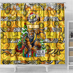 Richmond Tigers Football Merry Christmas Shower Curtain Indigenous Australian Art