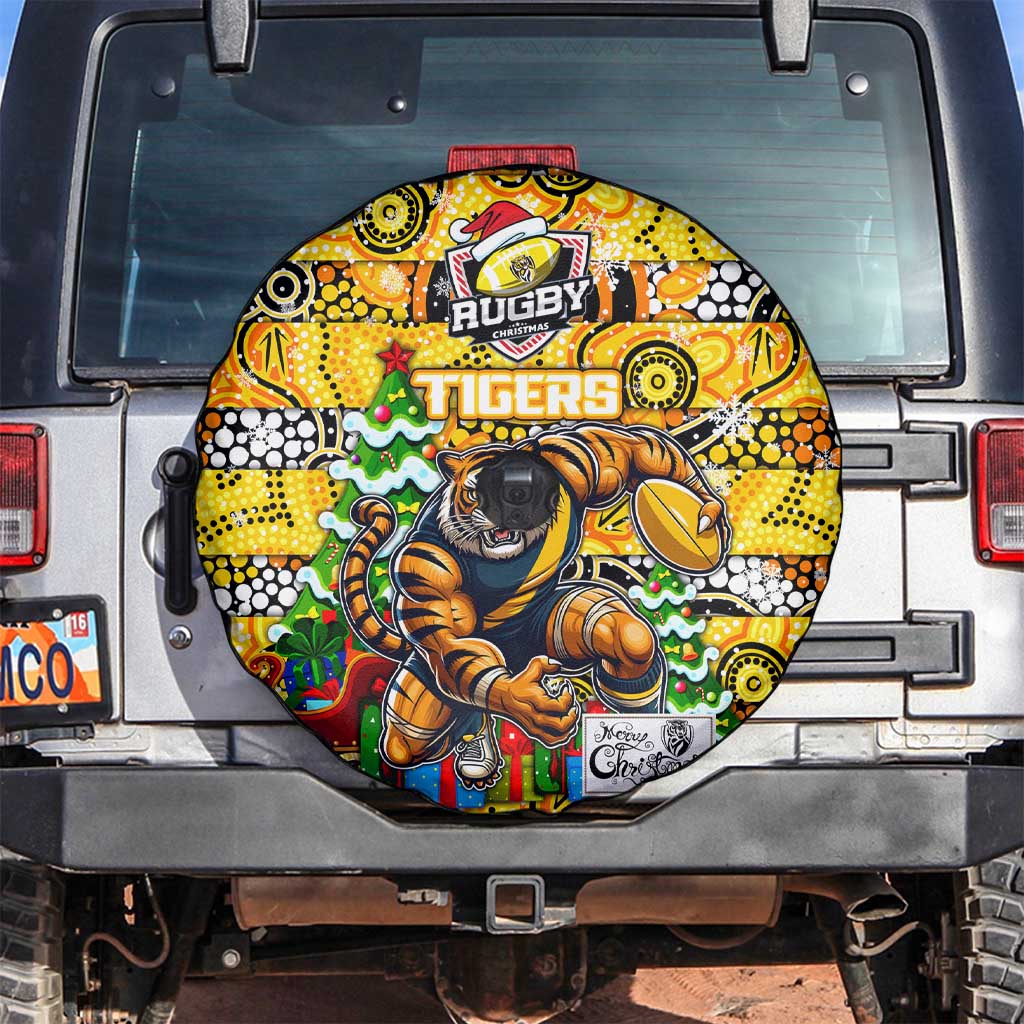 Richmond Tigers Football Merry Christmas Spare Tire Cover Indigenous Australian Art