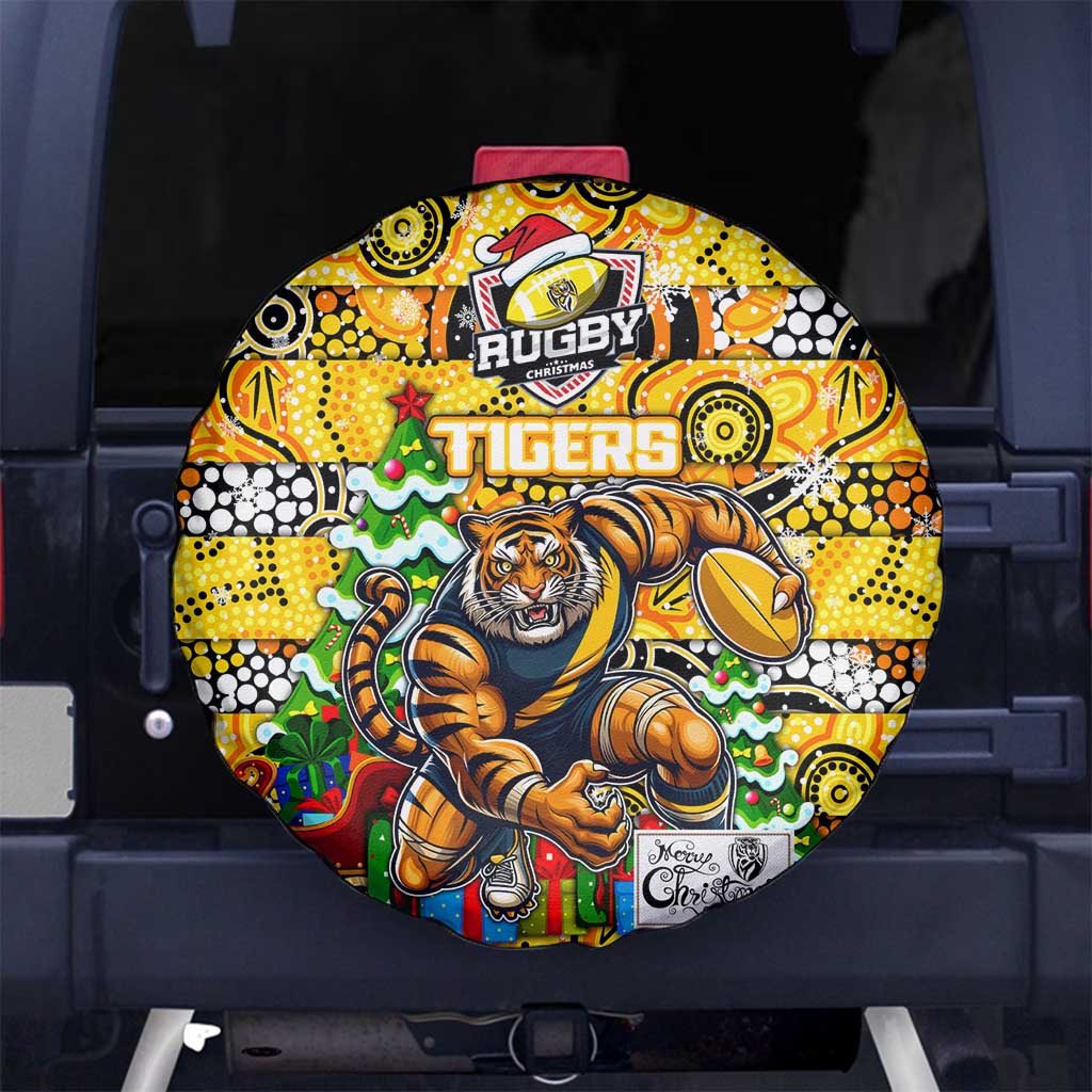 Richmond Tigers Football Merry Christmas Spare Tire Cover Indigenous Australian Art