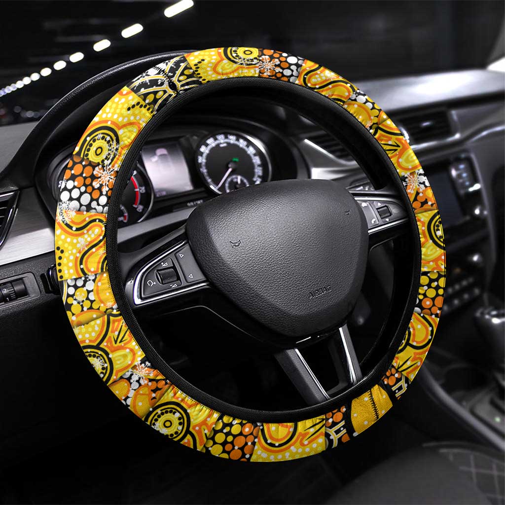 Richmond Tigers Football Merry Christmas Steering Wheel Cover Indigenous Australian Art
