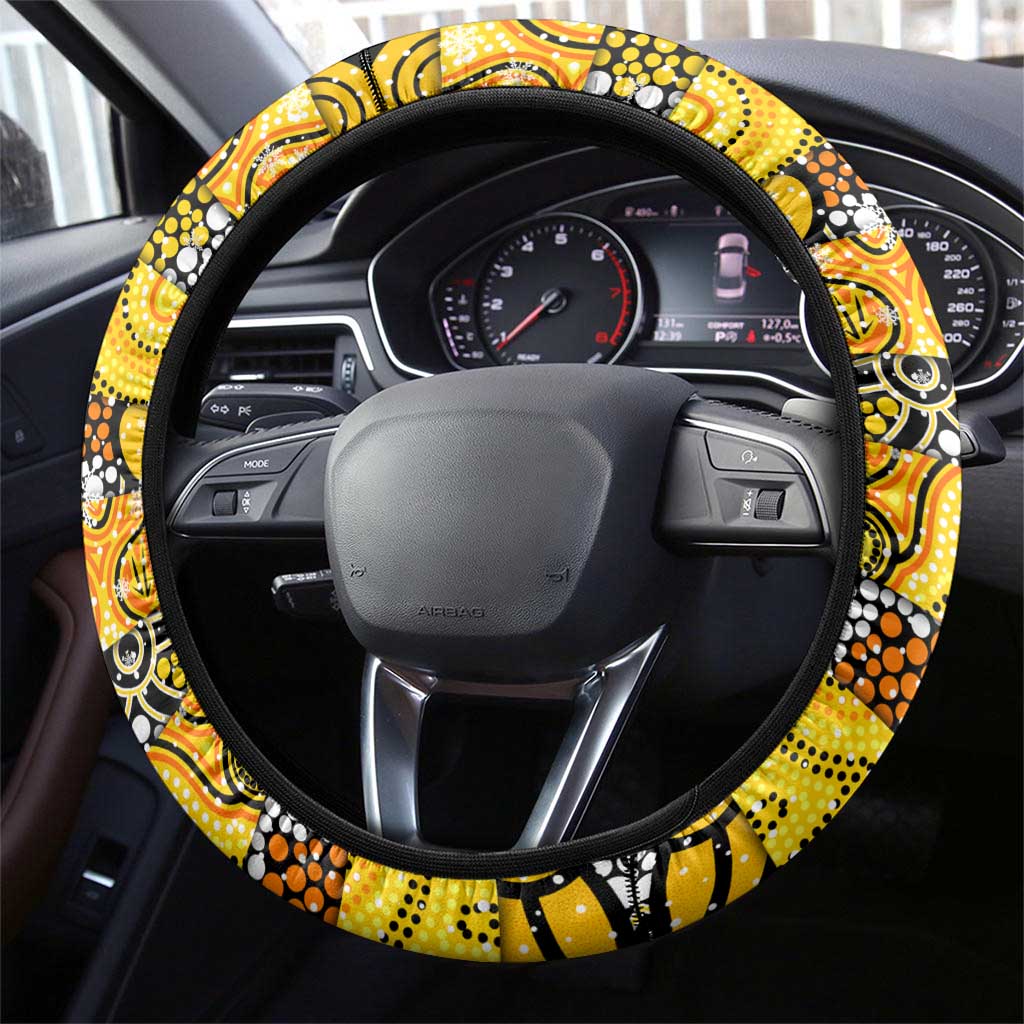 Richmond Tigers Football Merry Christmas Steering Wheel Cover Indigenous Australian Art