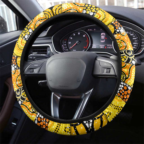 Richmond Tigers Football Merry Christmas Steering Wheel Cover Indigenous Australian Art