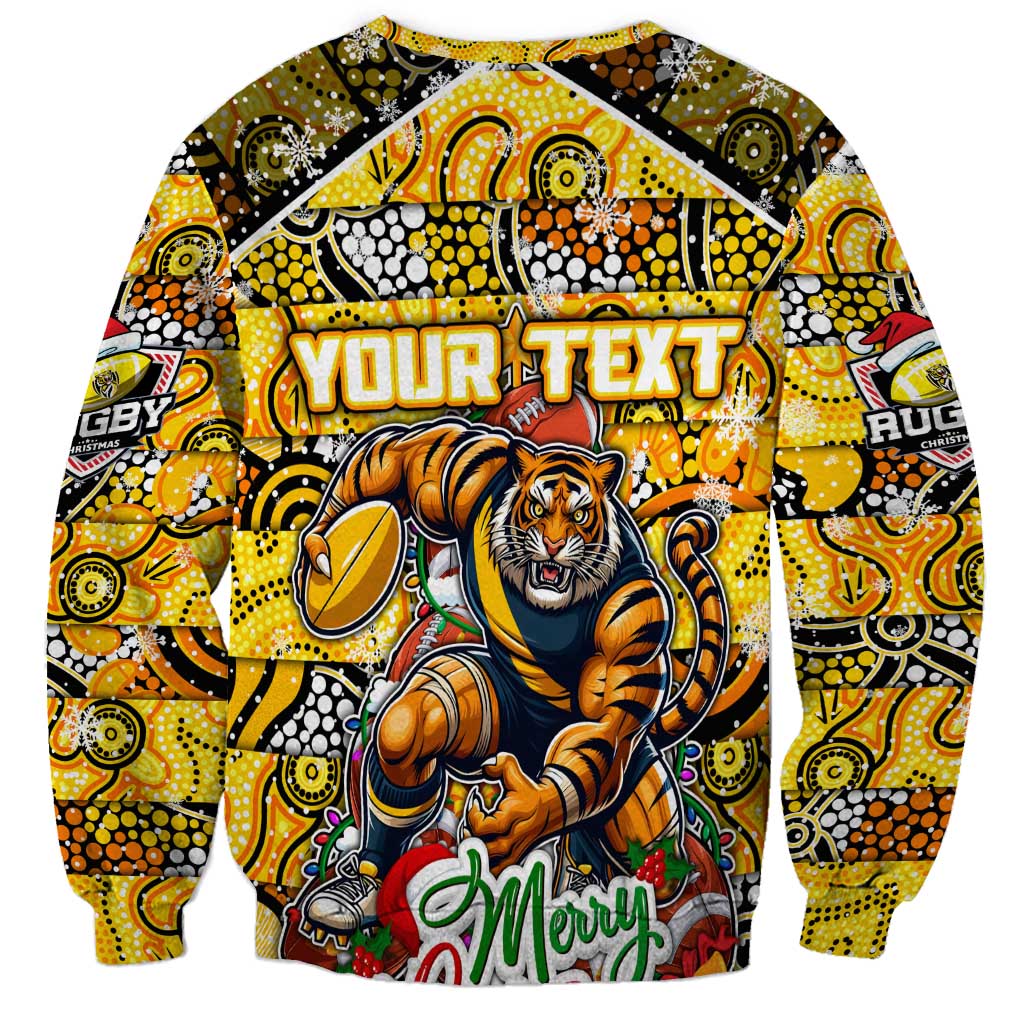 Custom Richmond Tigers Football Merry Christmas Sweatshirt Indigenous Australian Art