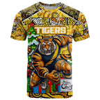 Custom Richmond Tigers Football Merry Christmas T Shirt Indigenous Australian Art