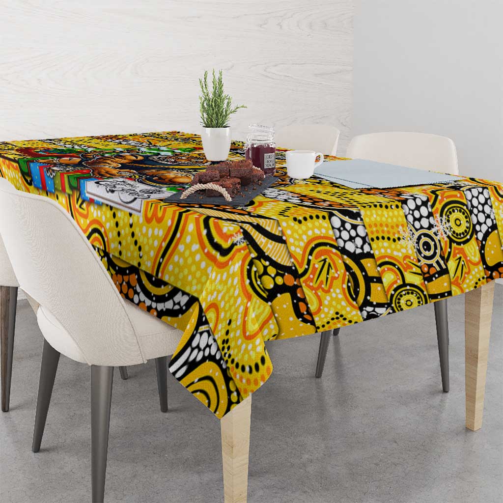 Richmond Tigers Football Merry Christmas Tablecloth Indigenous Australian Art