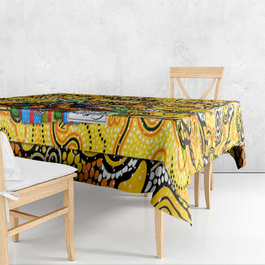 Richmond Tigers Football Merry Christmas Tablecloth Indigenous Australian Art