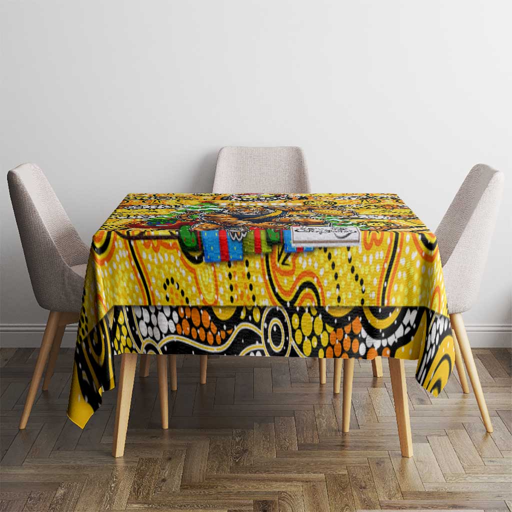 Richmond Tigers Football Merry Christmas Tablecloth Indigenous Australian Art