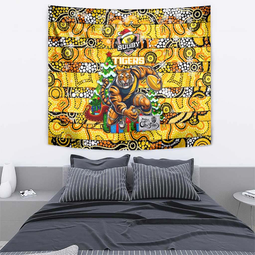 Richmond Tigers Football Merry Christmas Tapestry Indigenous Australian Art