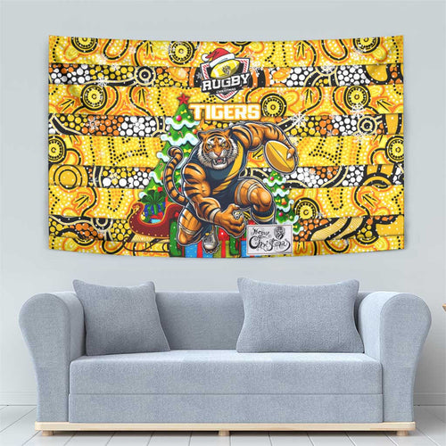 Richmond Tigers Football Merry Christmas Tapestry Indigenous Australian Art