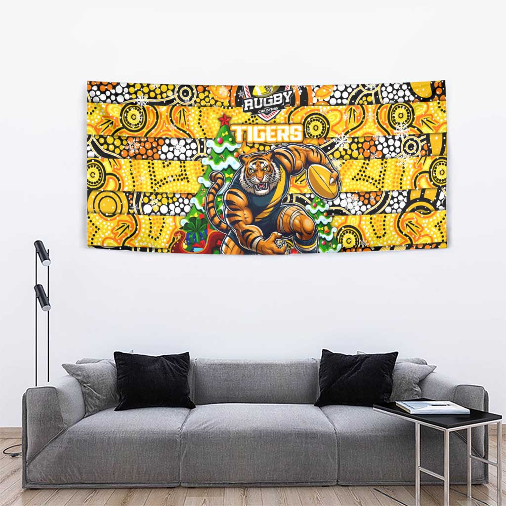 Richmond Tigers Football Merry Christmas Tapestry Indigenous Australian Art