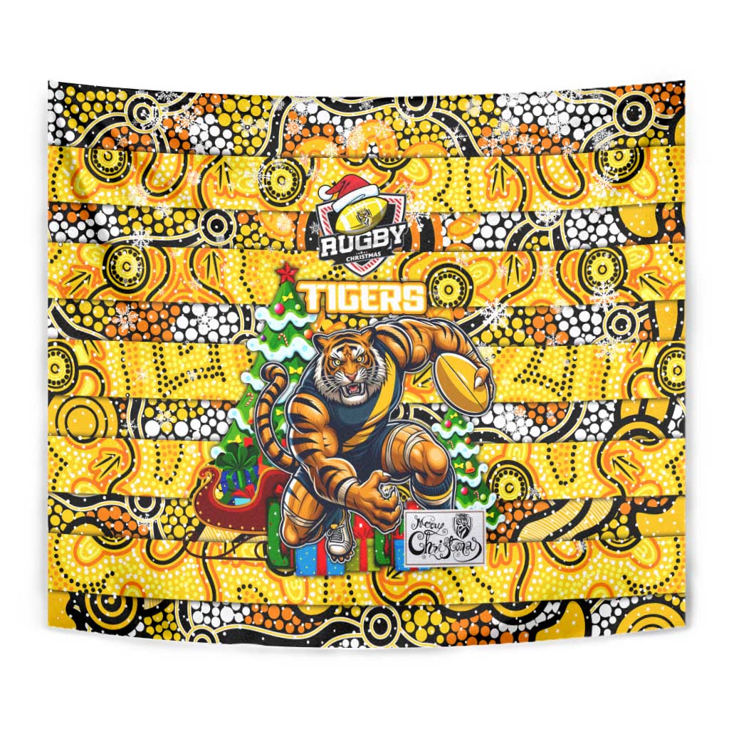 Richmond Tigers Football Merry Christmas Tapestry Indigenous Australian Art
