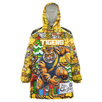 Custom Richmond Tigers Football Merry Christmas Wearable Blanket Hoodie Indigenous Australian Art