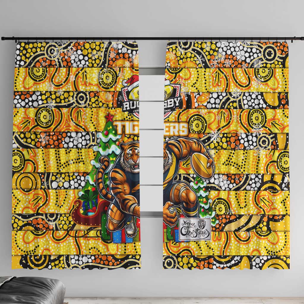 Richmond Tigers Football Merry Christmas Window Curtain Indigenous Australian Art