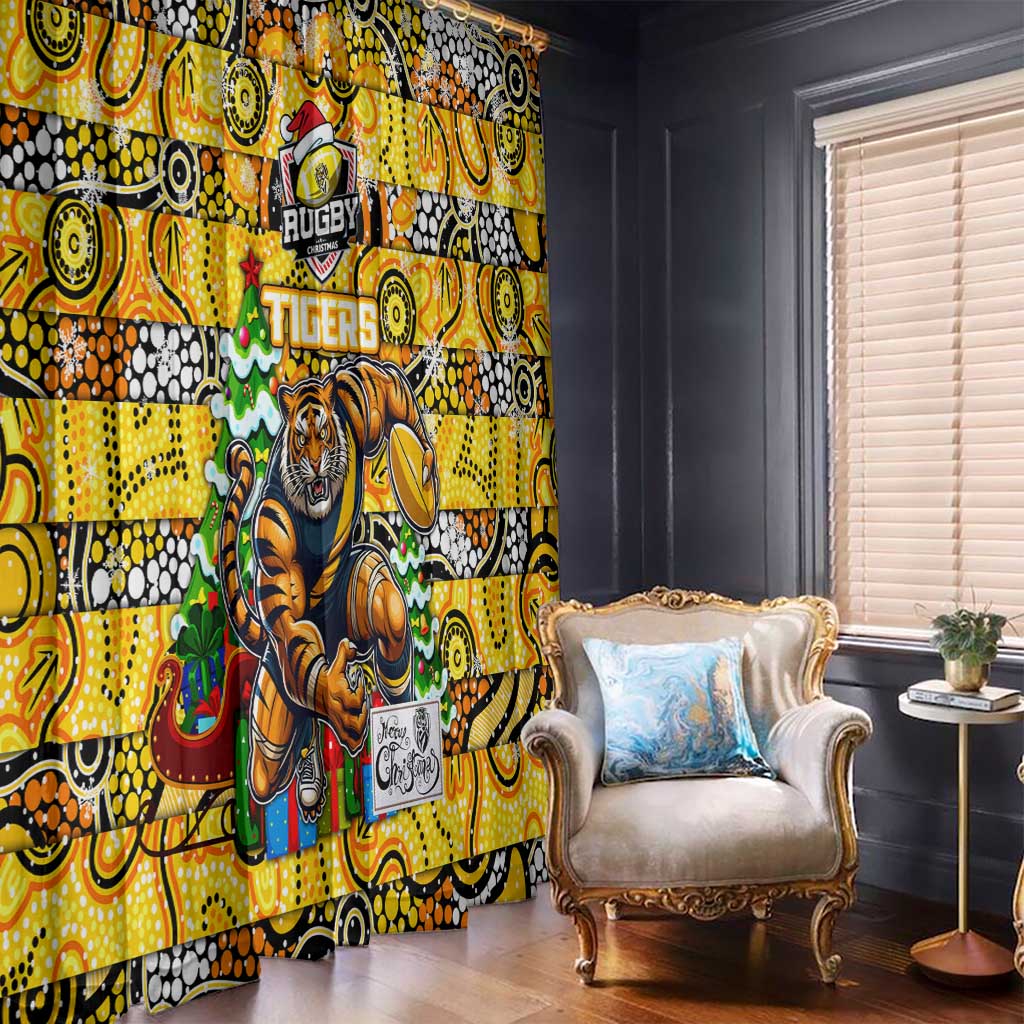 Richmond Tigers Football Merry Christmas Window Curtain Indigenous Australian Art