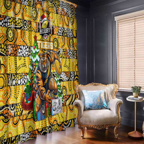 Richmond Tigers Football Merry Christmas Window Curtain Indigenous Australian Art