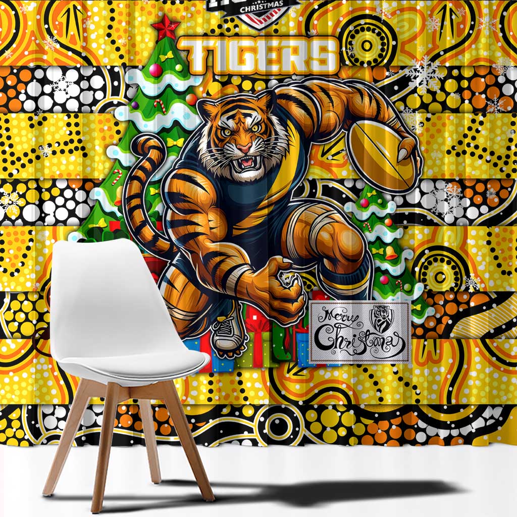 Richmond Tigers Football Merry Christmas Window Curtain Indigenous Australian Art