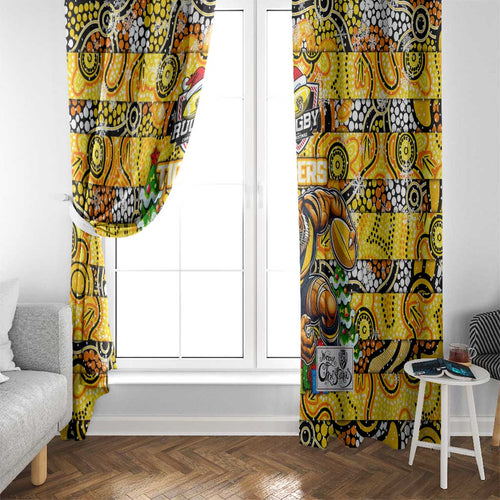Richmond Tigers Football Merry Christmas Window Curtain Indigenous Australian Art