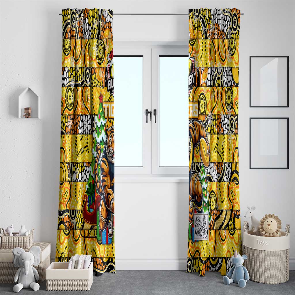 Richmond Tigers Football Merry Christmas Window Curtain Indigenous Australian Art