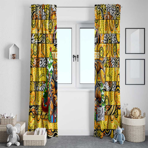 Richmond Tigers Football Merry Christmas Window Curtain Indigenous Australian Art