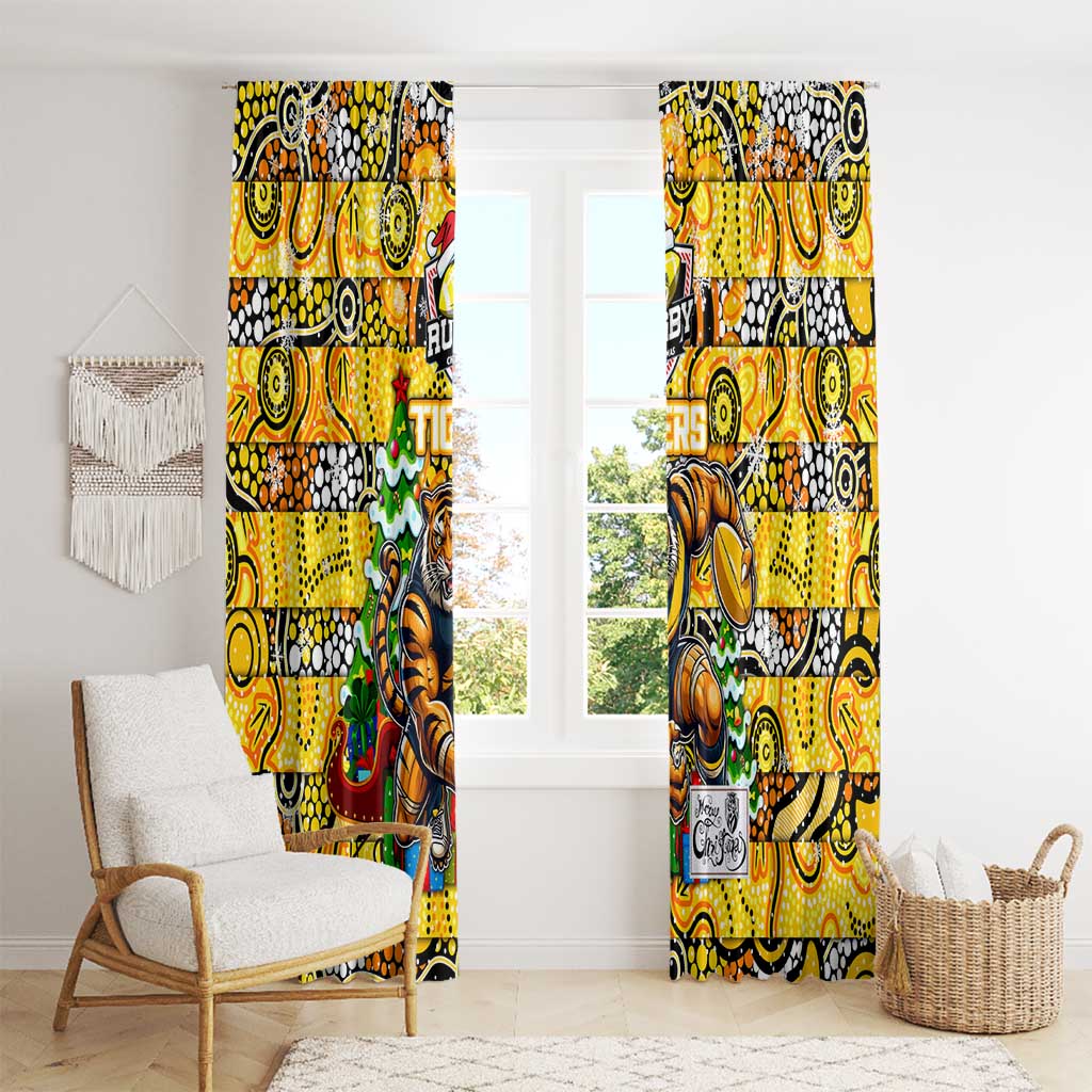 Richmond Tigers Football Merry Christmas Window Curtain Indigenous Australian Art
