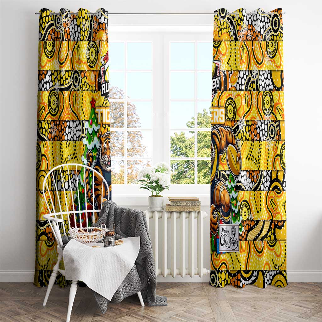 Richmond Tigers Football Merry Christmas Window Curtain Indigenous Australian Art