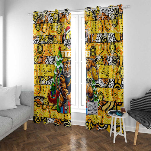 Richmond Tigers Football Merry Christmas Window Curtain Indigenous Australian Art