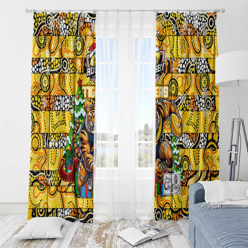 Richmond Tigers Football Merry Christmas Window Curtain Indigenous Australian Art