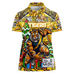 Custom Richmond Tigers Football Merry Christmas Women Polo Shirt Indigenous Australian Art