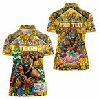 Custom Richmond Tigers Football Merry Christmas Women Polo Shirt Indigenous Australian Art