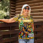 Custom Richmond Tigers Football Merry Christmas Women Polo Shirt Indigenous Australian Art