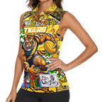 Custom Richmond Tigers Football Merry Christmas Women Sleeveless Polo Shirt Indigenous Australian Art