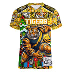 Custom Richmond Tigers Football Merry Christmas Women V-Neck T-Shirt Indigenous Australian Art