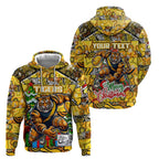 Custom Richmond Tigers Football Merry Christmas Zip Hoodie Indigenous Australian Art