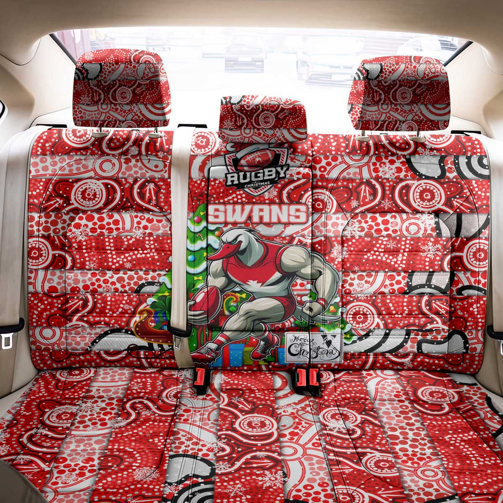Swans Football Merry Christmas Back Car Seat Cover Indigenous Australian Art