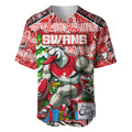 Custom Swans Rugby Merry Christmas Baseball Jersey Indigenous Australian Art