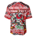 Custom Swans Rugby Merry Christmas Baseball Jersey Indigenous Australian Art