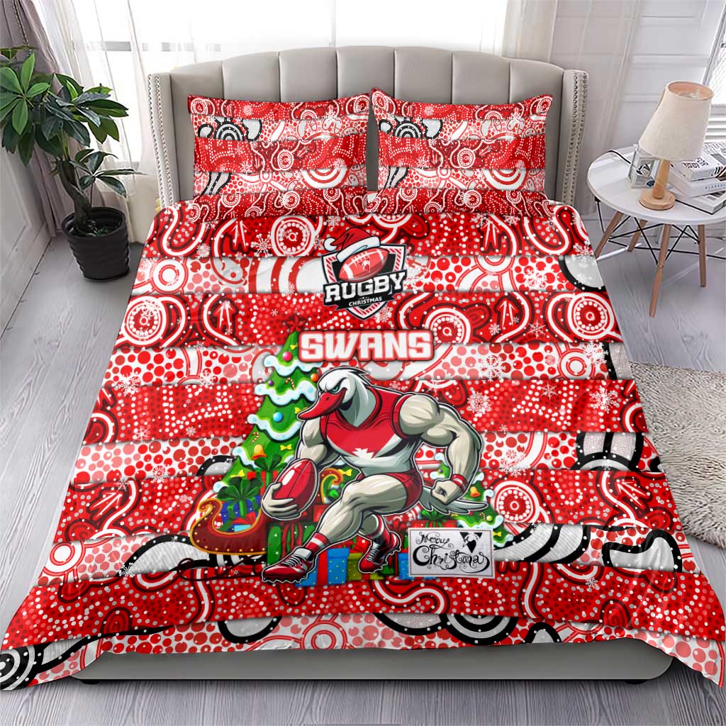 Swans Football Merry Christmas Bedding Set Indigenous Australian Art