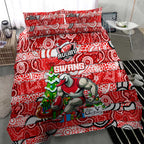 Swans Football Merry Christmas Bedding Set Indigenous Australian Art