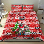 Swans Football Merry Christmas Bedding Set Indigenous Australian Art