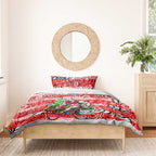 Swans Football Merry Christmas Bedding Set Indigenous Australian Art