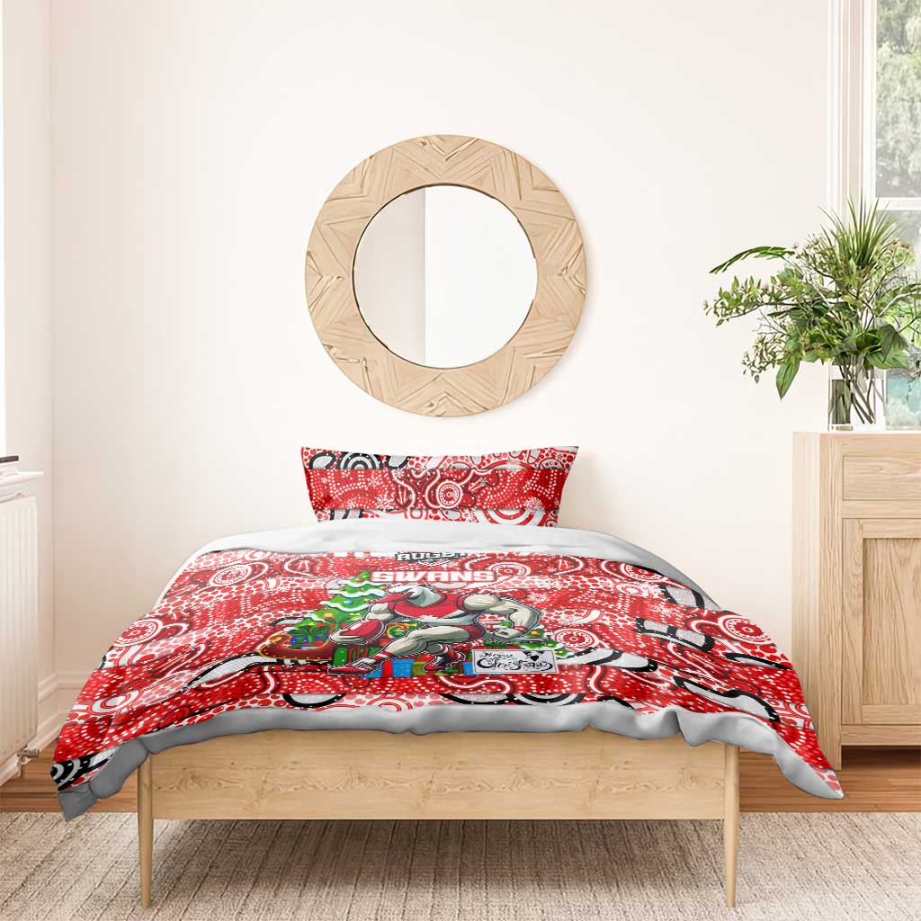 Swans Football Merry Christmas Bedding Set Indigenous Australian Art