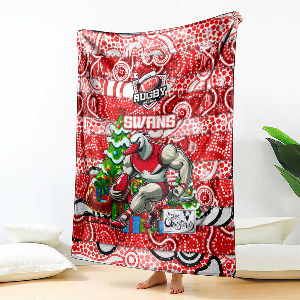 Swans Football Merry Christmas Blanket Indigenous Australian Art