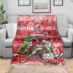 Swans Football Merry Christmas Blanket Indigenous Australian Art