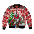 Custom Swans Rugby Merry Christmas Bomber Jacket Indigenous Australian Art