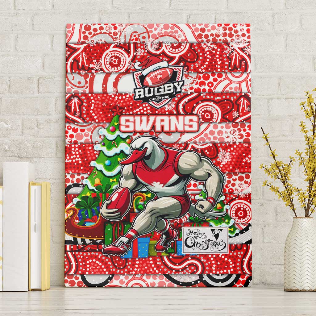 Swans Football Merry Christmas Canvas Wall Art Indigenous Australian Art